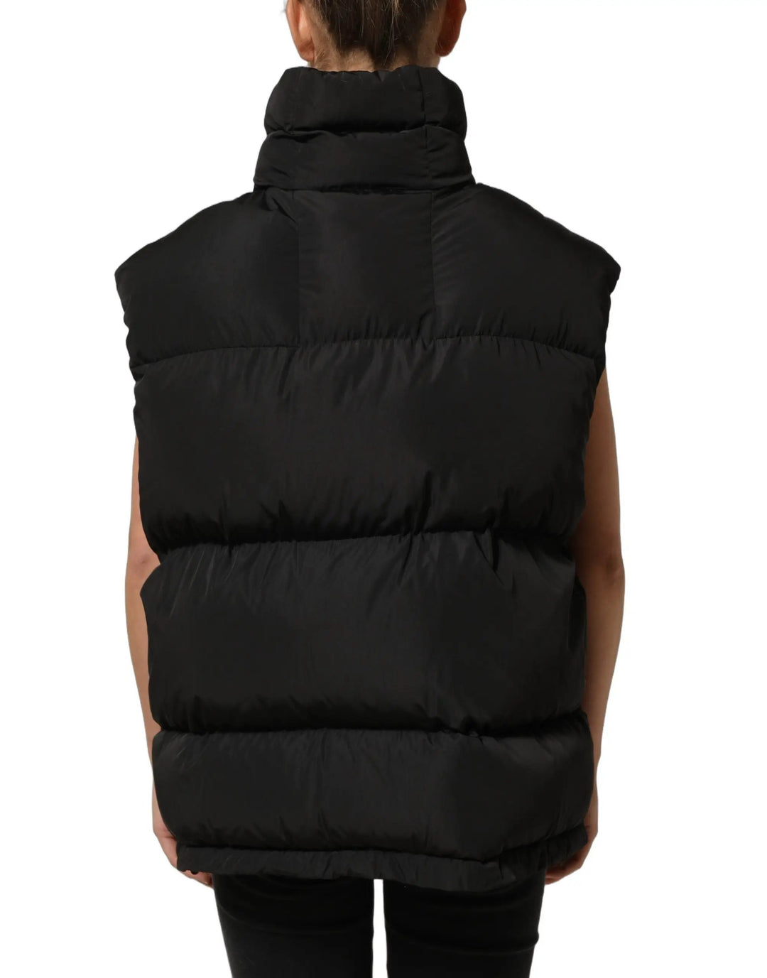 Dolce &amp; Gabbana Black Polyester Sleeveless Padded Men Puffer Jacket