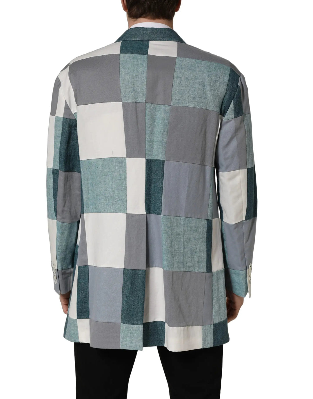 Dolce &amp; Gabbana Multicolor Patchwork Linen Double Breasted Jacket