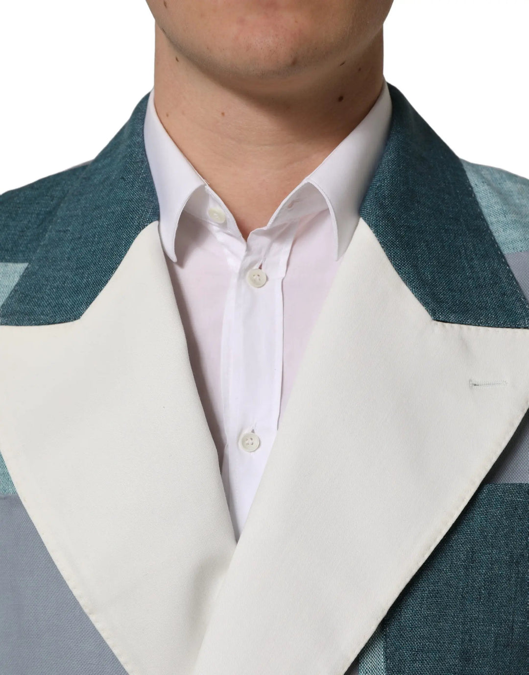 Dolce &amp; Gabbana Multicolor Patchwork Linen Double Breasted Jacket