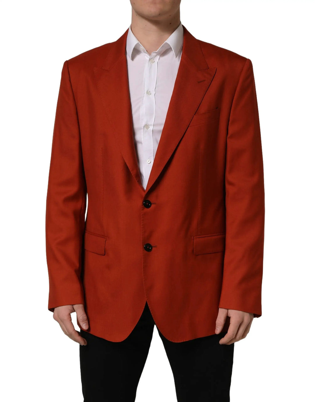 Dolce &amp; Gabbana Red Cashmere Single Breasted Blazer Jacket