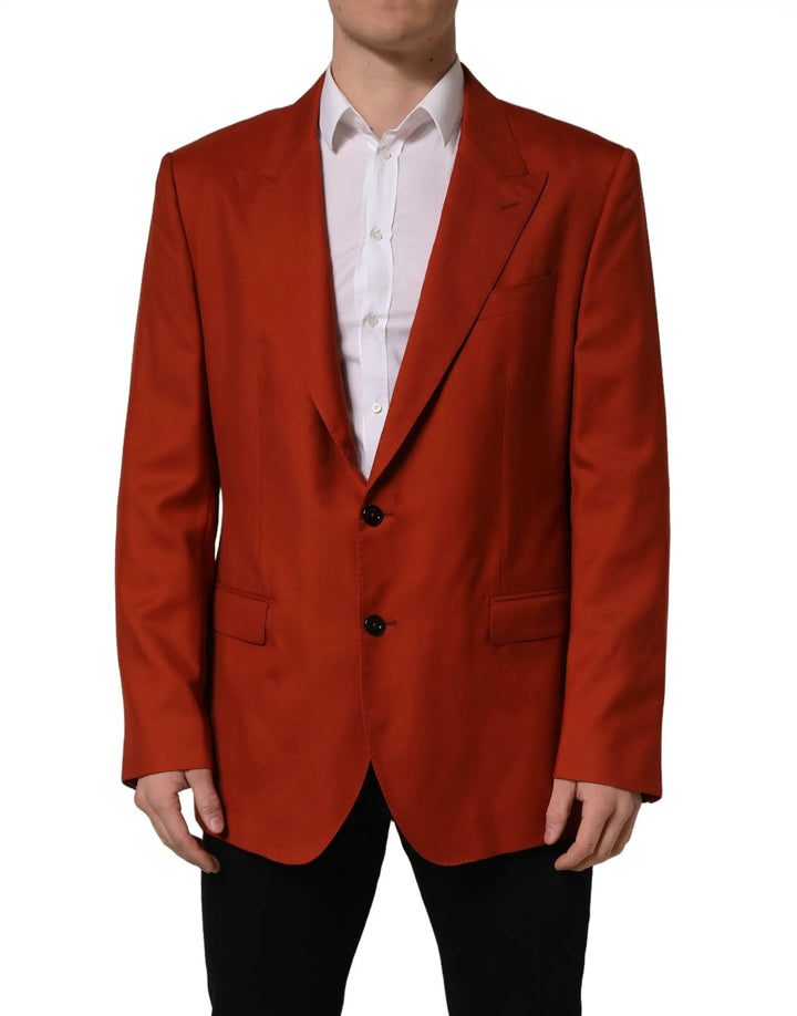 Dolce &amp; Gabbana Red Cashmere Single Breasted Blazer Jacket