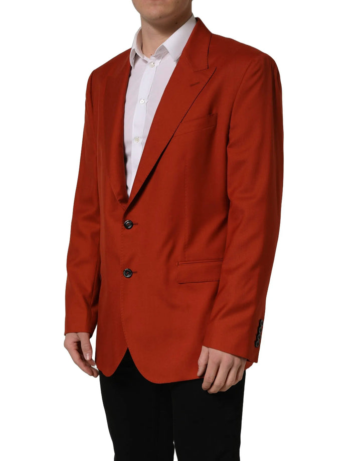 Dolce &amp; Gabbana Red Cashmere Single Breasted Blazer Jacket