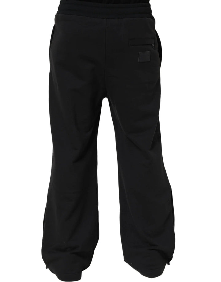 Dolce &amp; Gabbana Black Drawstring Viscose Jogger Men Sweatpants Pants