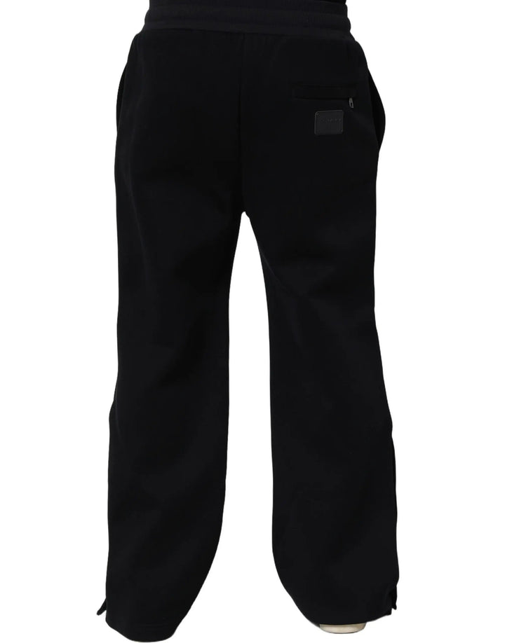 Dolce &amp; Gabbana Black Drawstring Viscose Jogger Men Sweatpants Pants