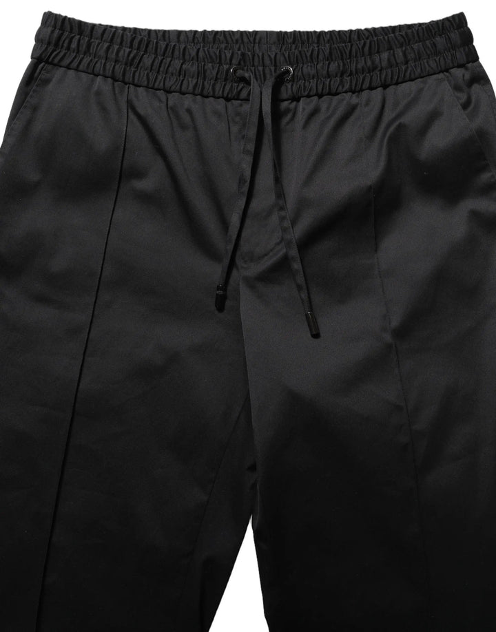 Dolce &amp; Gabbana Black Drawstring Cotton Jogger Men Sweatpants Pants