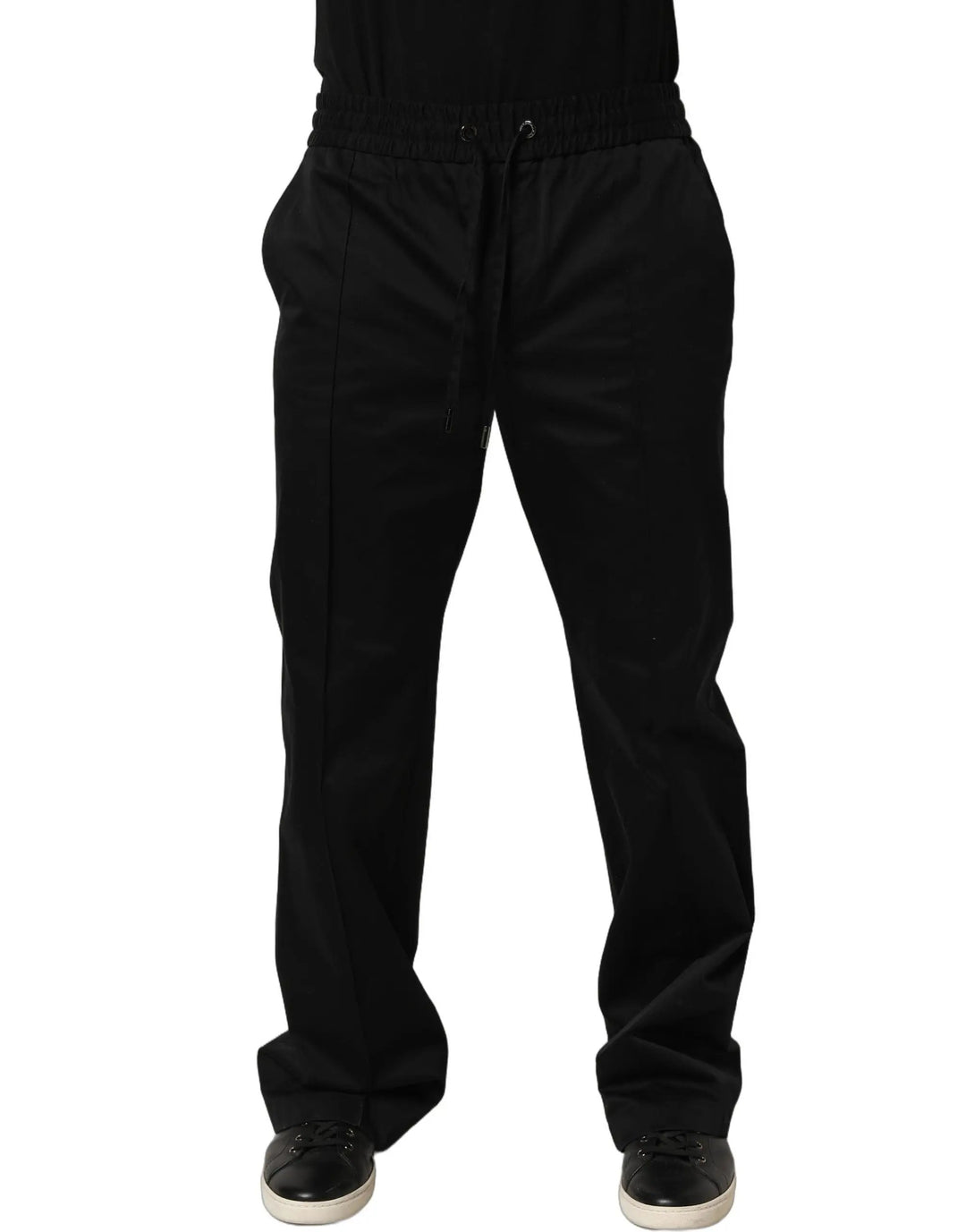 Dolce &amp; Gabbana Black Drawstring Cotton Jogger Men Sweatpants Pants