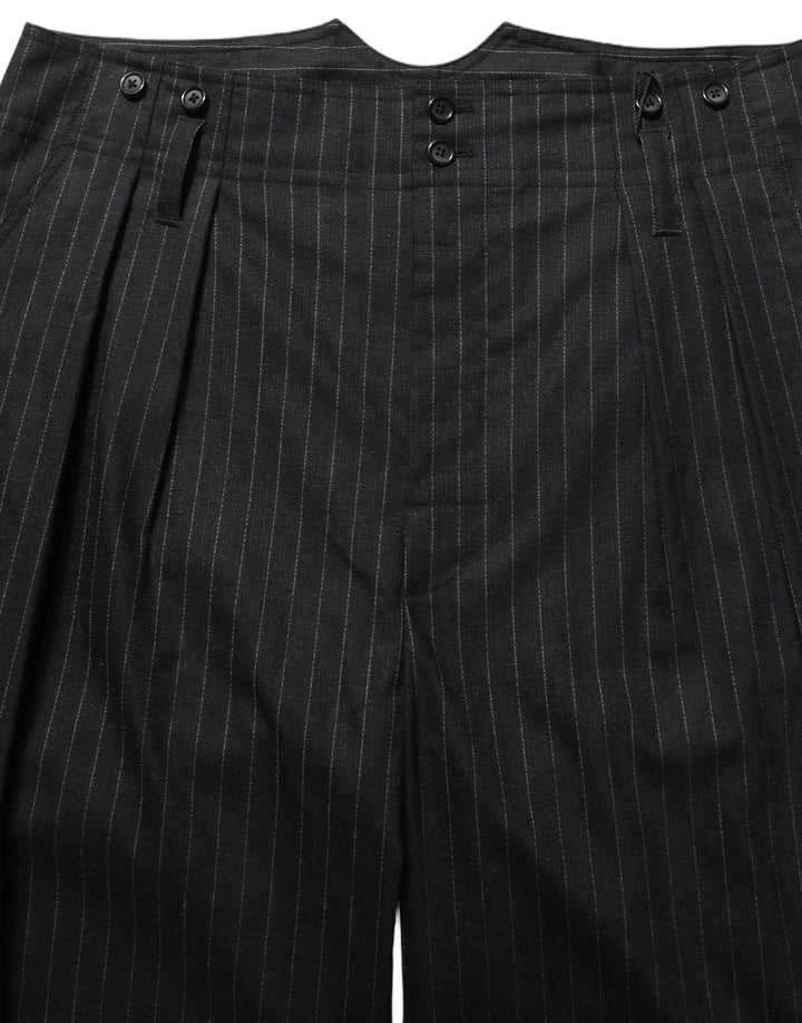 Dolce &amp; Gabbana Black Pinstripe Wool Men Dress Trouser Pants