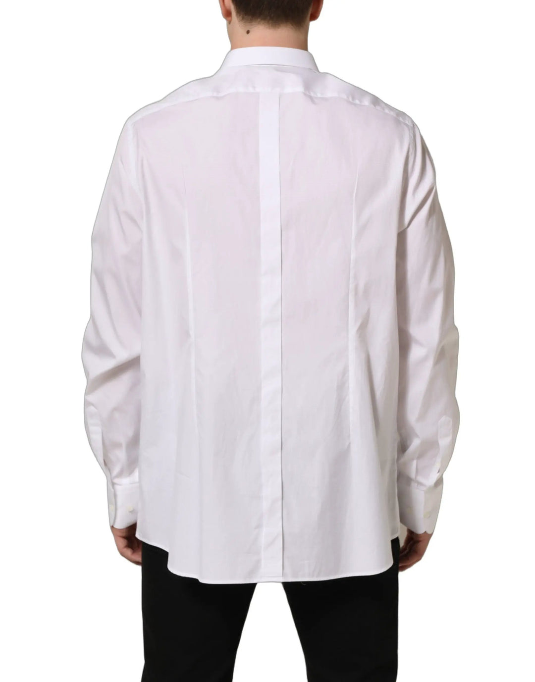 Dolce &amp; Gabbana White Cotton Long Sleeves Men Dress Shirt