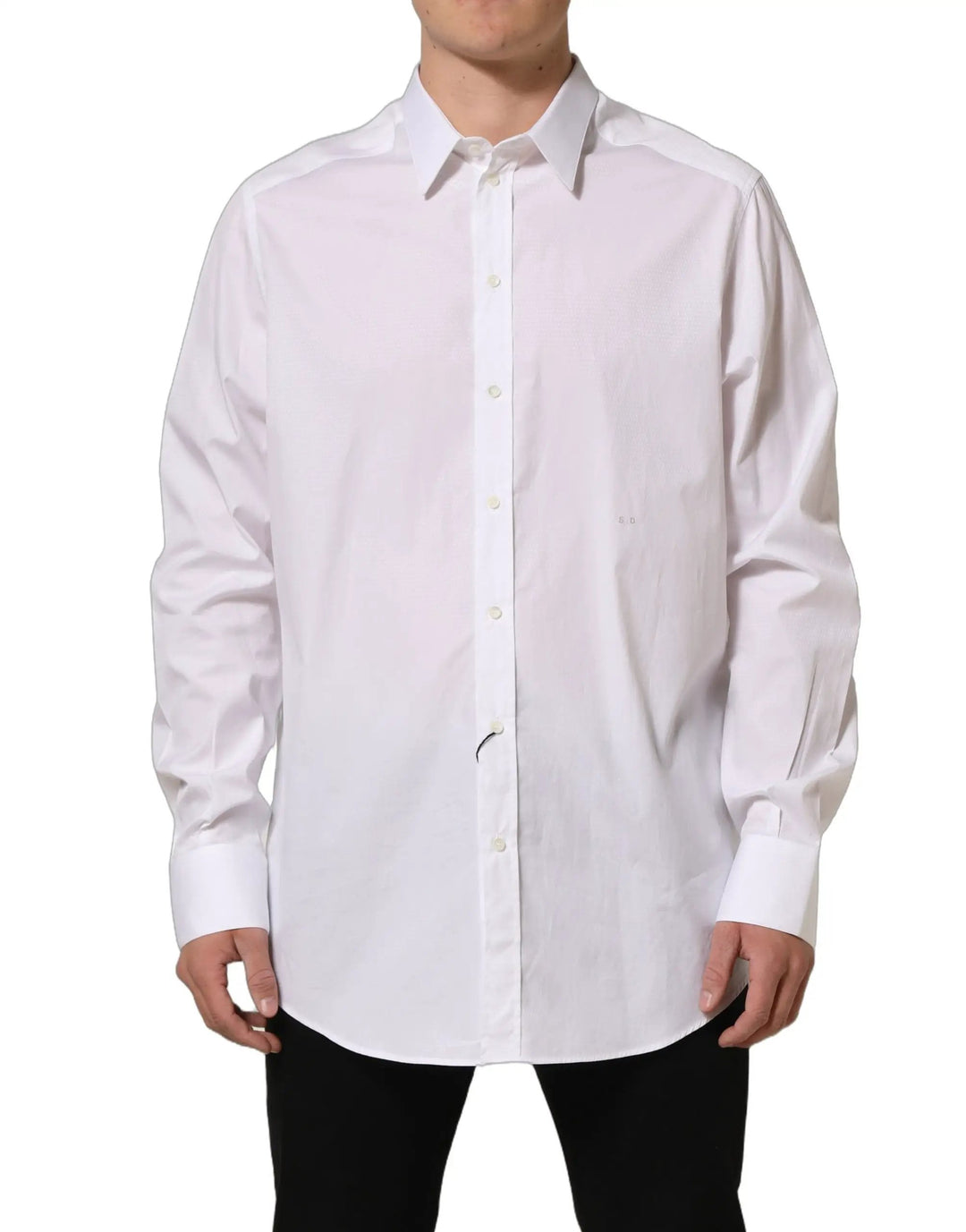 Dolce &amp; Gabbana White Cotton Long Sleeves Men Dress Shirt