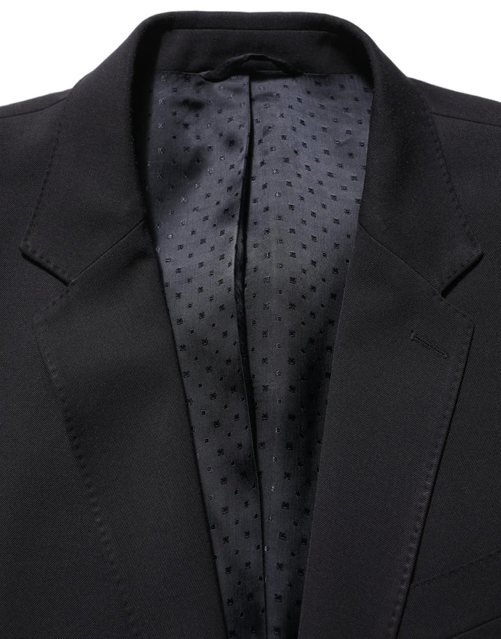 Dolce &amp; Gabbana Black Wool Slim Fit Formal Men 2 Piece Suit