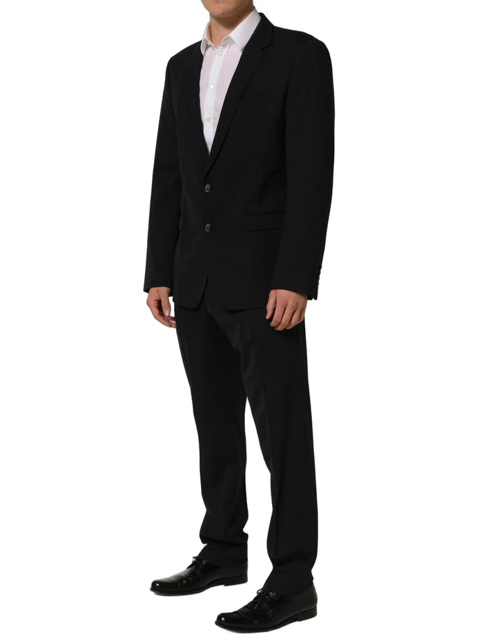 Dolce &amp; Gabbana Black Wool Slim Fit Formal Men 2 Piece Suit