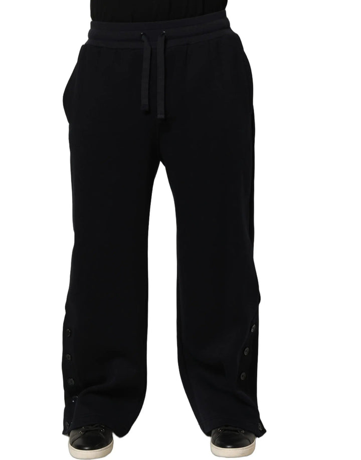 Dolce &amp; Gabbana Black Drawstring Viscose Jogger Men Sweatpants Pants