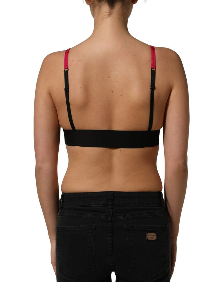 Dolce &amp; Gabbana Pink Crystal Embellished Bralette Crop Top