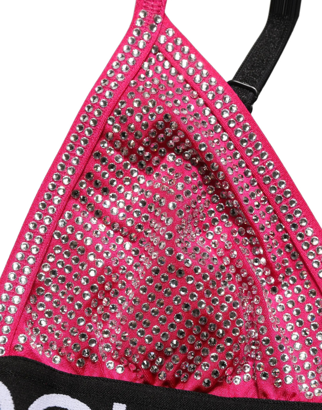 Dolce &amp; Gabbana Pink Crystal Embellished Bralette Crop Top