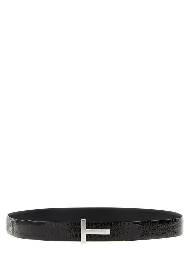 Tom Ford Brown Calfskin Regular Belt