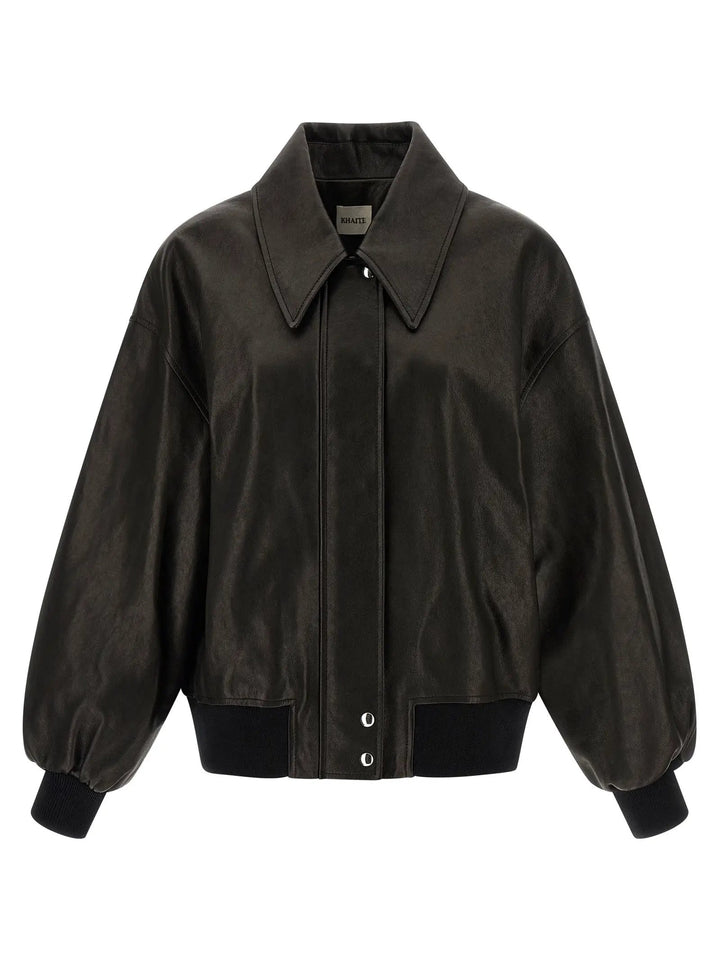 Khaite Black Lamb Leather Leather Jacket