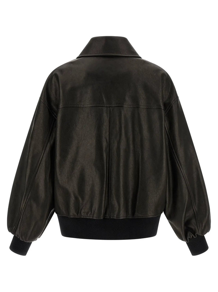 Khaite Black Lamb Leather Leather Jacket