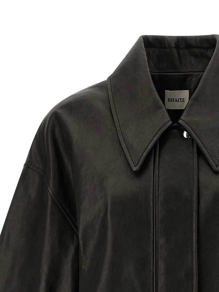Khaite Black Lamb Leather Leather Jacket