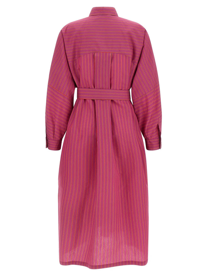 Max Mara Purple Cotton Long Dress
