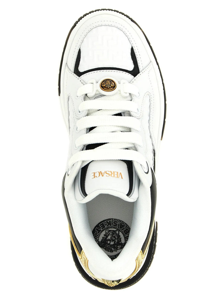 Versace Bicolor Leather Low Top Sneakers