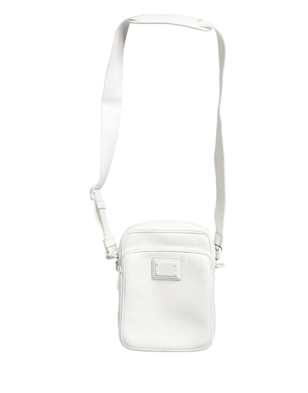 Dolce &amp; Gabbana White Logo Plaque Crossbody Shoulder Borse Men Bag