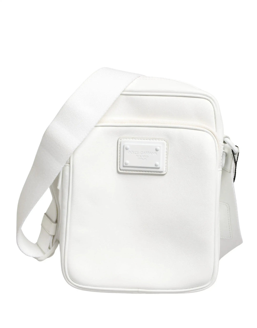 Dolce &amp; Gabbana White Logo Plaque Crossbody Shoulder Borse Men Bag