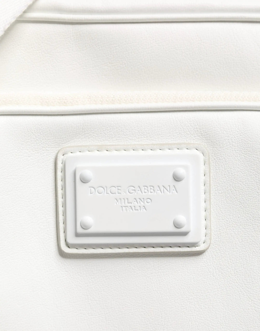 Dolce &amp; Gabbana White Logo Plaque Crossbody Shoulder Borse Men Bag