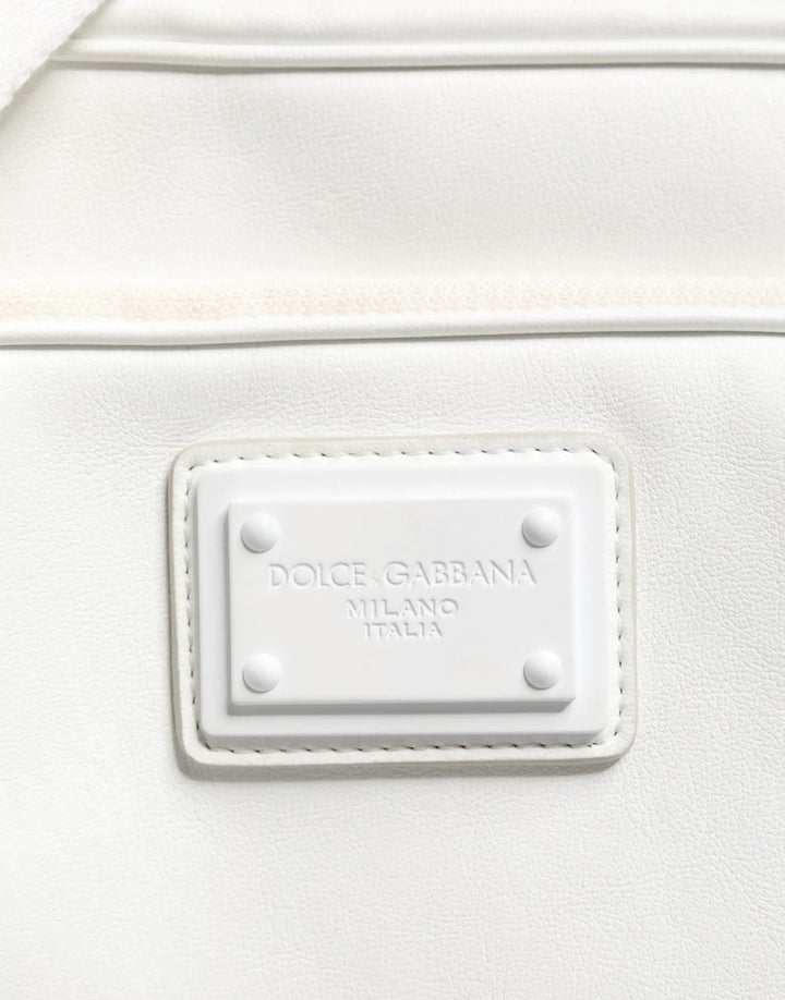 Dolce &amp; Gabbana White Logo Plaque Crossbody Shoulder Borse Men Bag