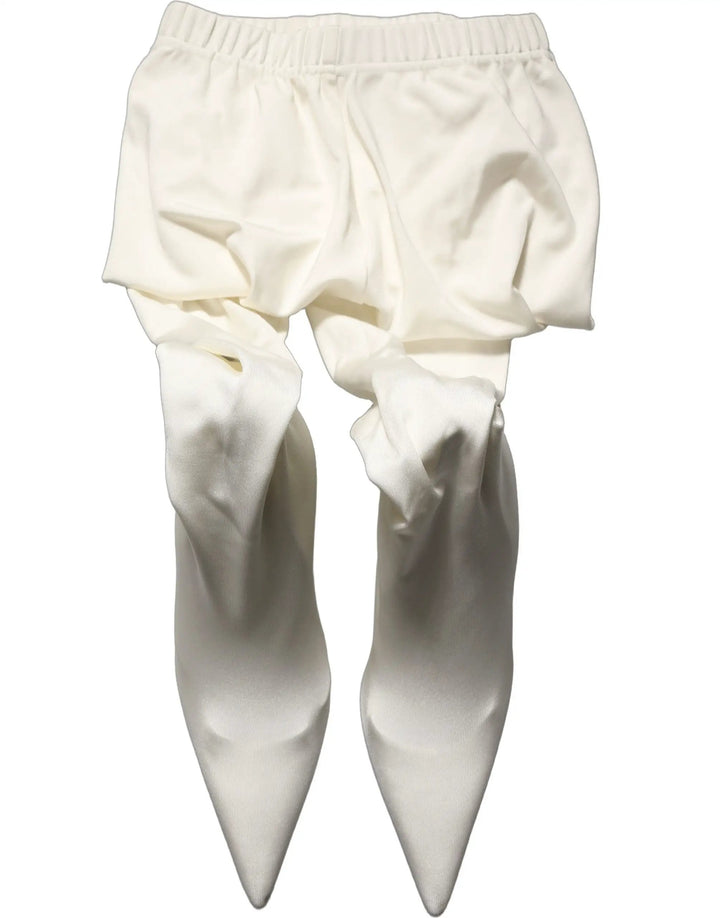 Dolce &amp; Gabbana White High Heels Pumps Jersey Tights Shoes