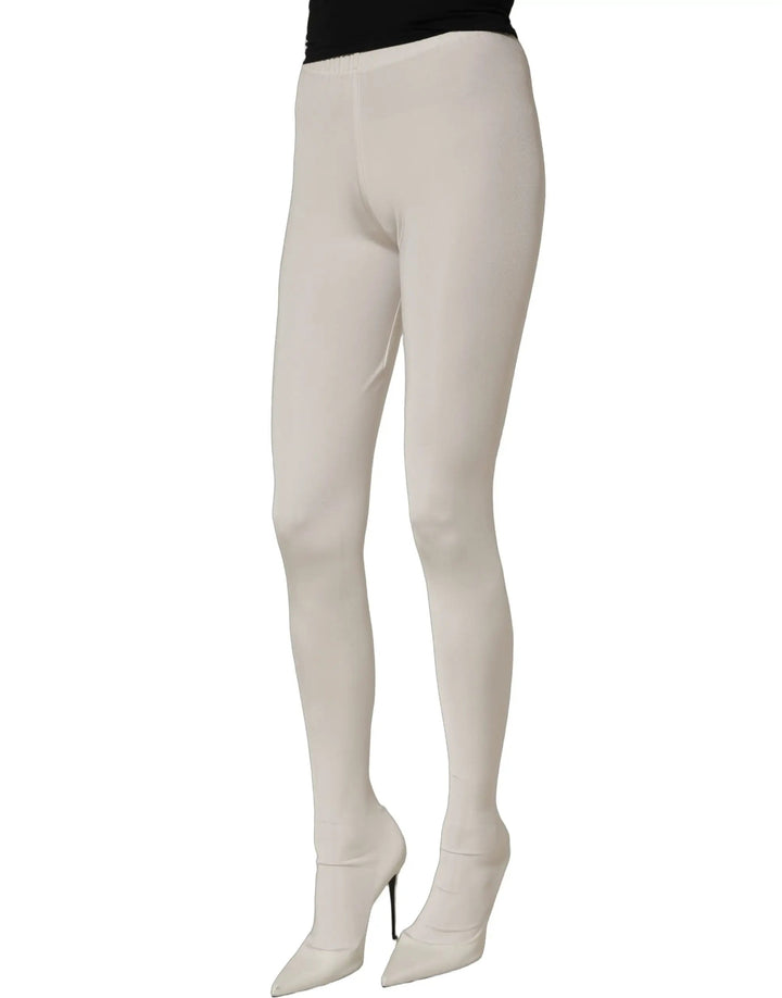 Dolce &amp; Gabbana White High Heels Pumps Jersey Tights Shoes