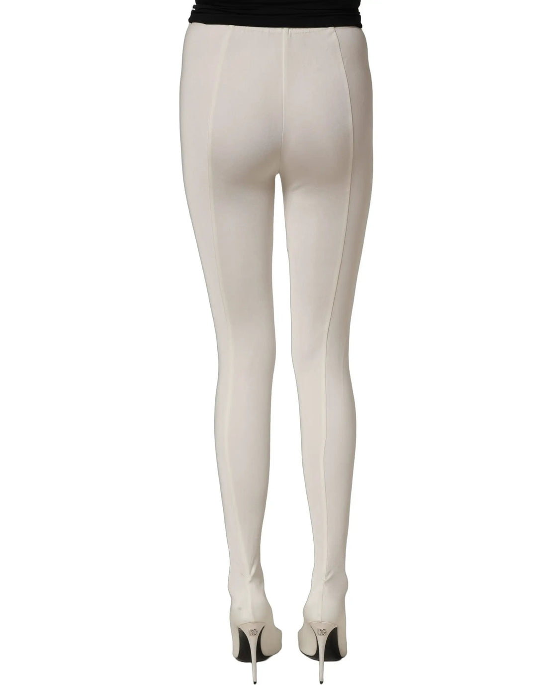 Dolce &amp; Gabbana White High Heels Pumps Jersey Tights Shoes