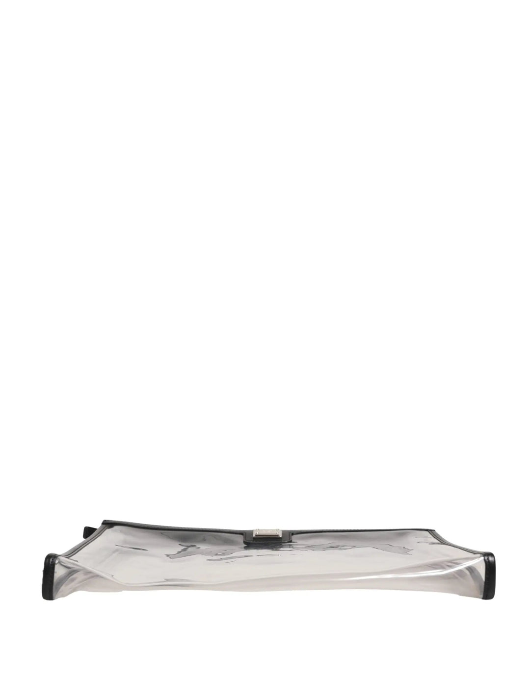 Dolce &amp; Gabbana Transparent PVC Clutch Pouch Purse Branded Logo Plaque Bag