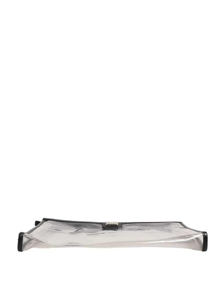 Dolce &amp; Gabbana Transparent PVC Clutch Pouch Purse Branded Logo Plaque Bag