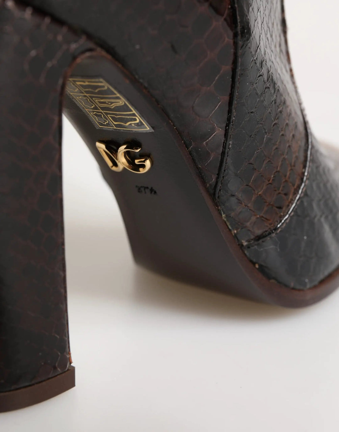 Dolce &amp; Gabbana Brown Exotic Leather Knee High Boots Shoes