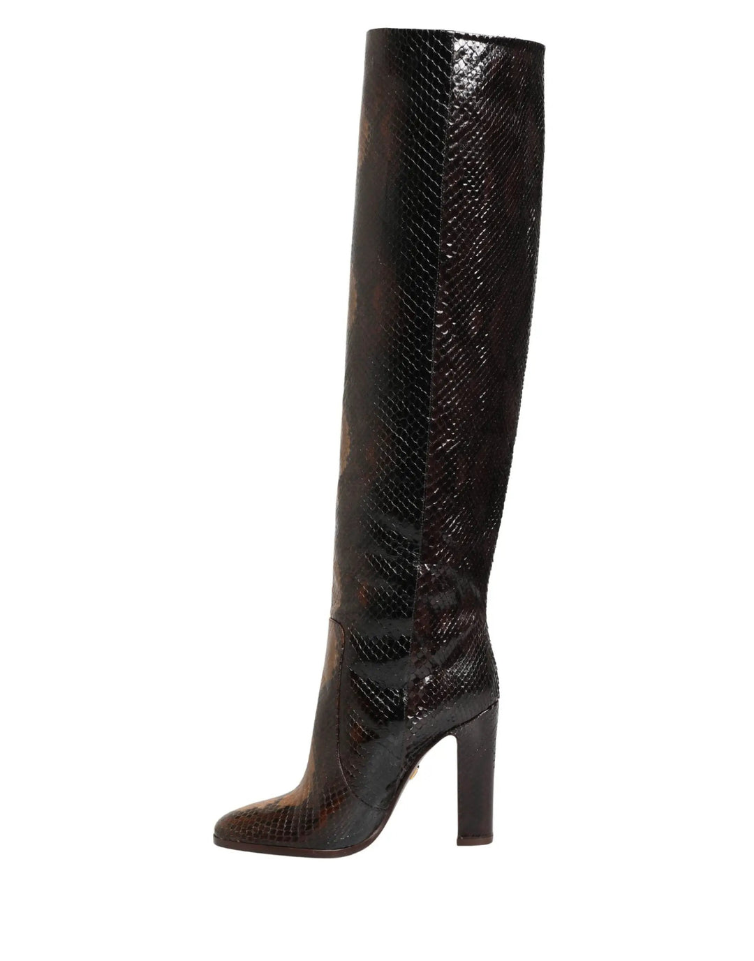 Dolce &amp; Gabbana Brown Exotic Leather Knee High Boots Shoes