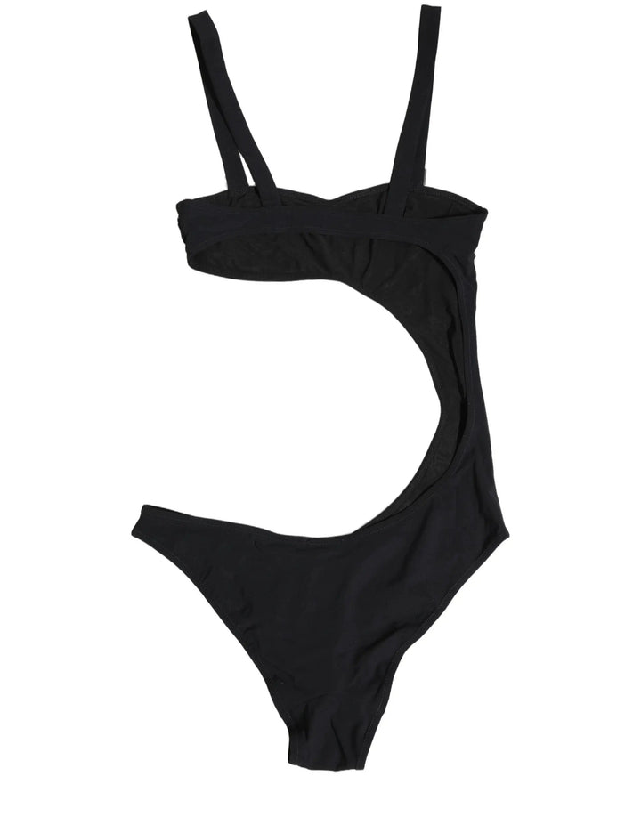 Dolce &amp; Gabbana Sample Sale | Dolce &amp; Gabbana Black Embellished Cutout Bandeau One Piece Swimwear - | Designer outlet