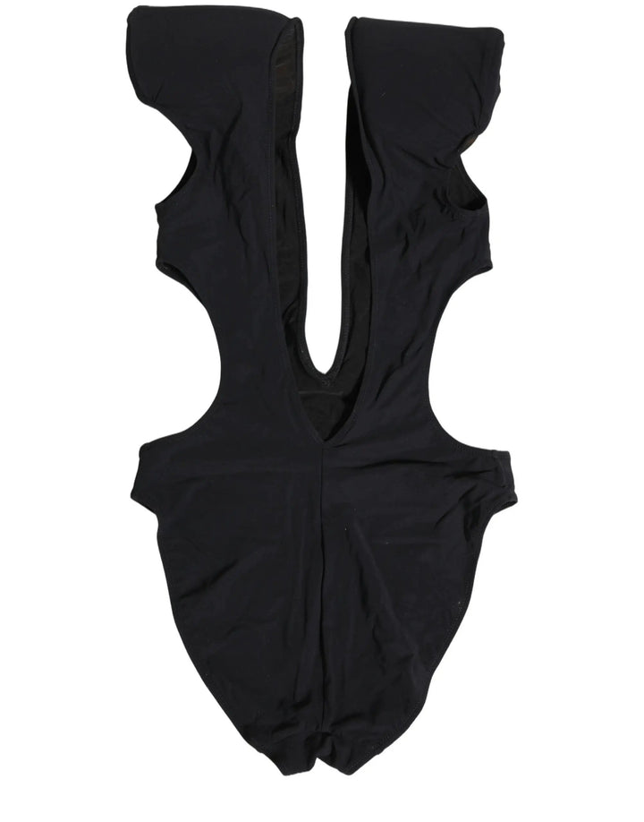 Dolce &amp; Gabbana Sample Sale | Dolce &amp; Gabbana Black Logo Embellished Cutout One Piece Swimwear - | Designer outlet