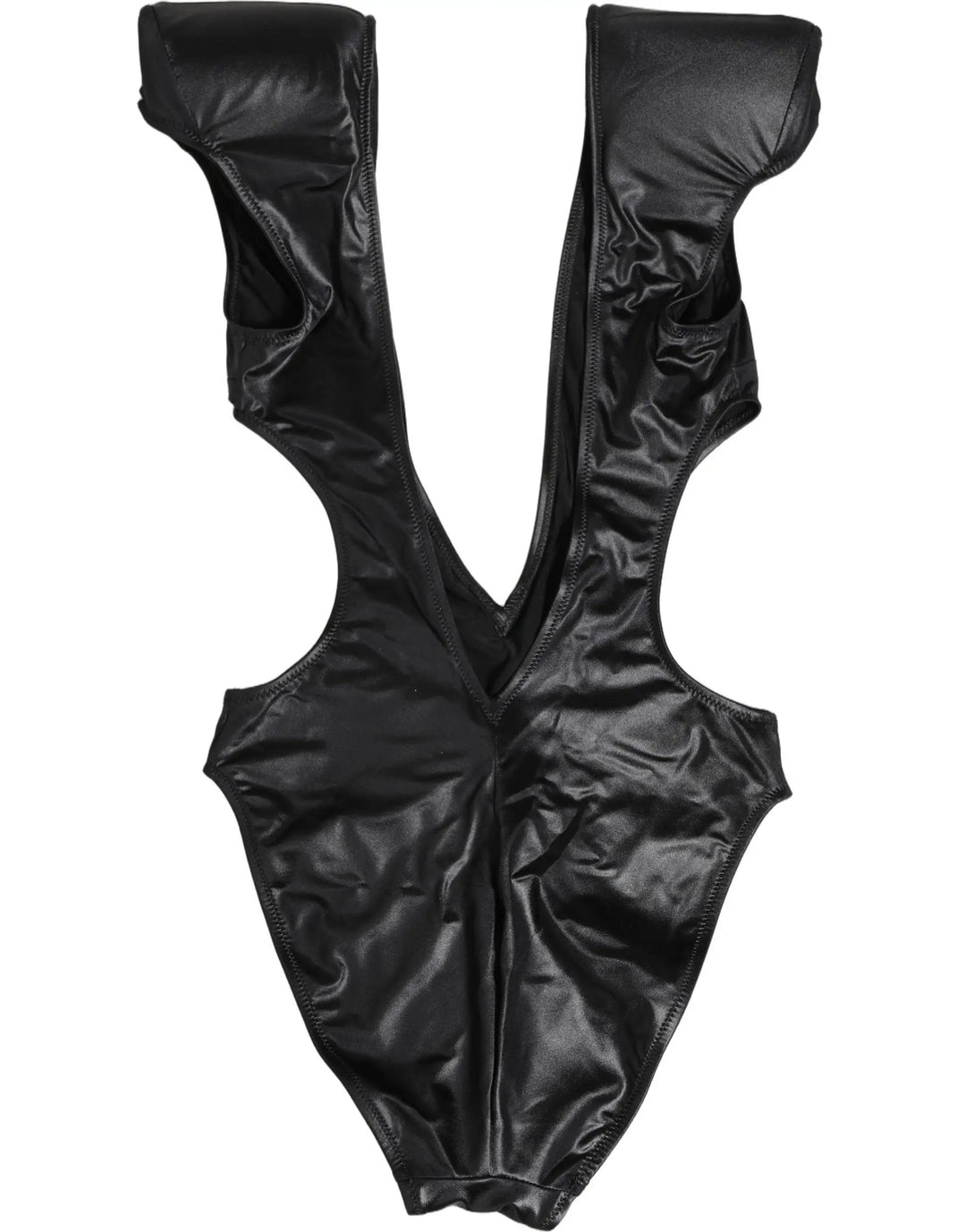 Dolce &amp; Gabbana Sample Sale | Dolce &amp; Gabbana Black Deep V-Neck Cutout One Piece Swimwear - | Designer outlet