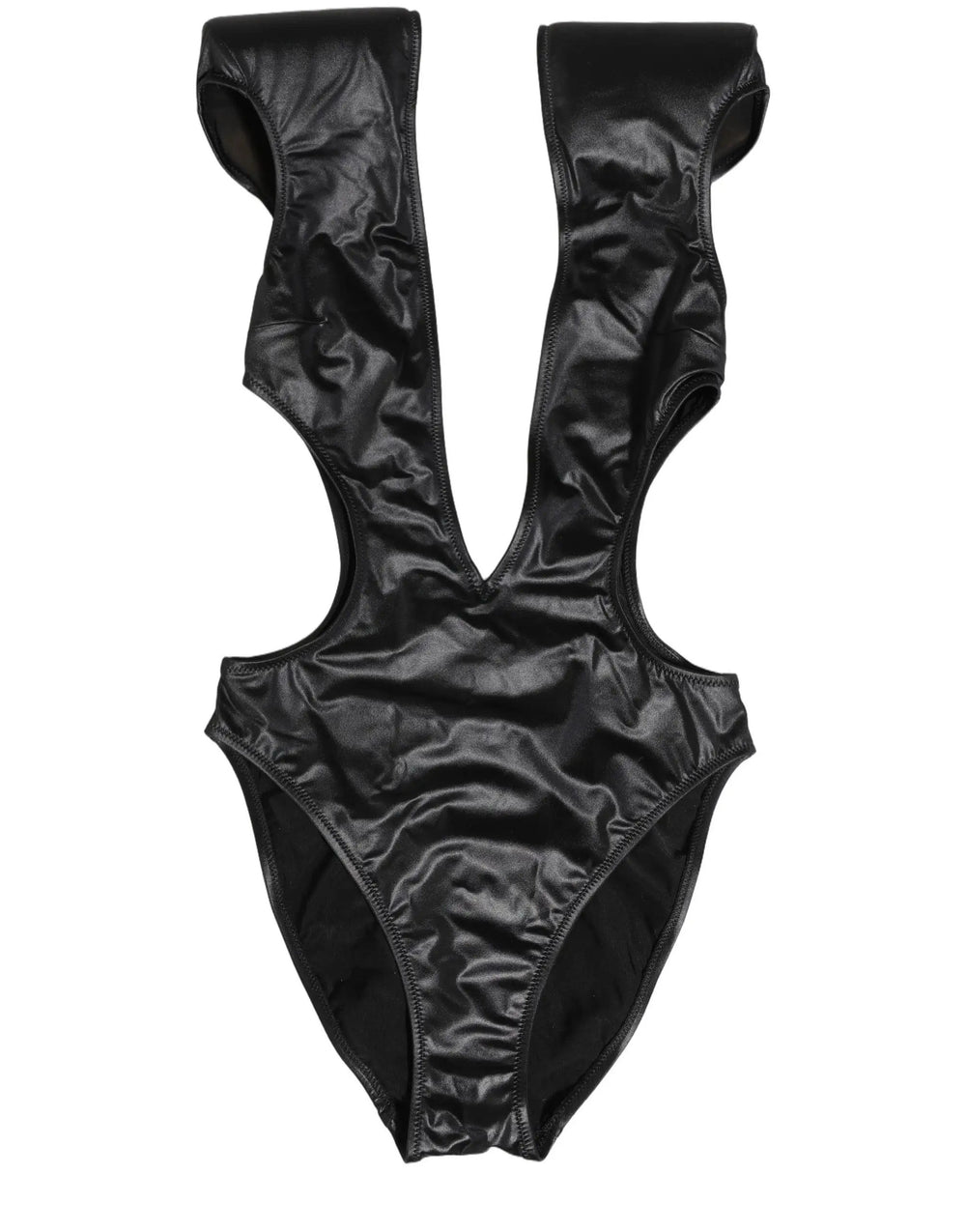 Dolce & Gabbana Sample Sale | Dolce & Gabbana Black Deep V-Neck Cutout One Piece Swimwear - | Designer outlet