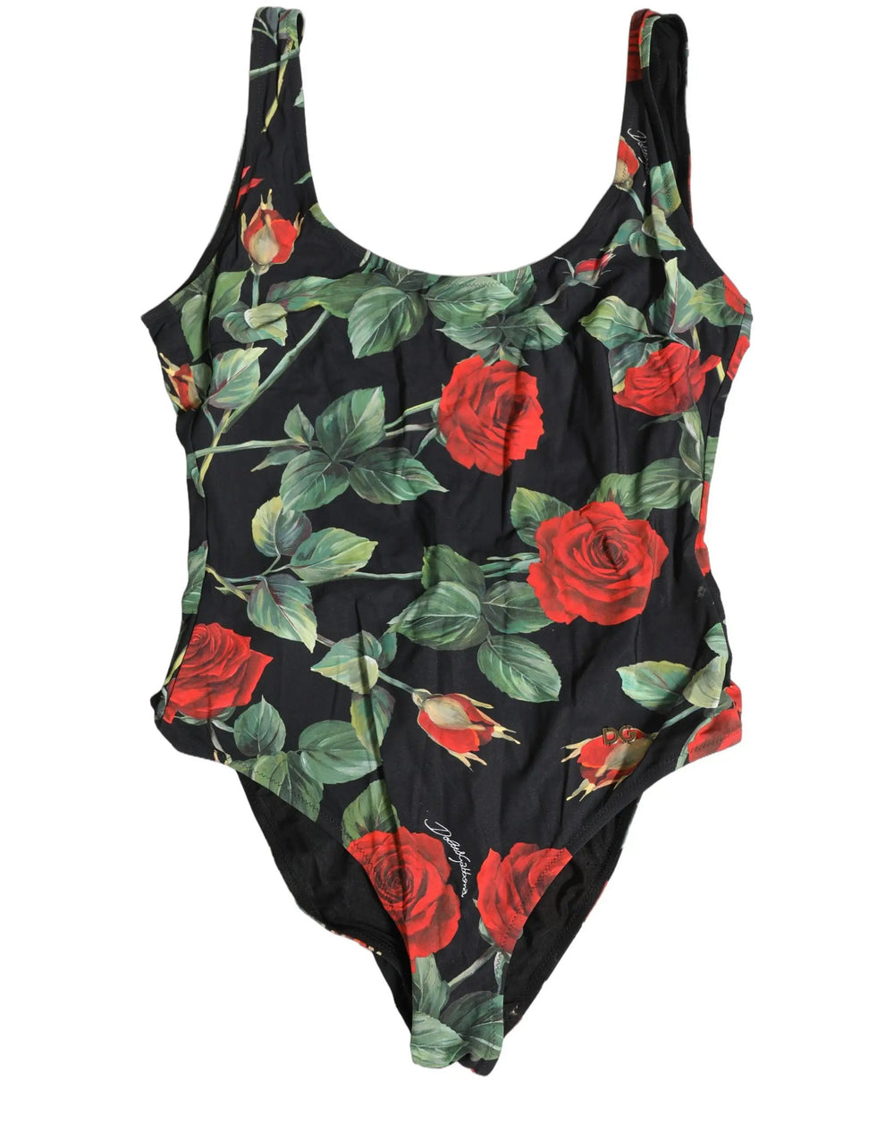 Dolce & Gabbana Sample Sale | Dolce & Gabbana Black Floral Print One Piece Swimsuit Swimwear - | Designer outlet