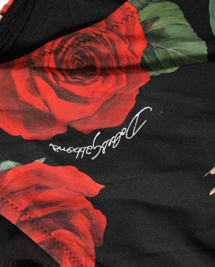 Dolce &amp; Gabbana Sample Sale | Dolce &amp; Gabbana Black Floral Print One Piece Swimsuit Swimwear - | Designer outlet