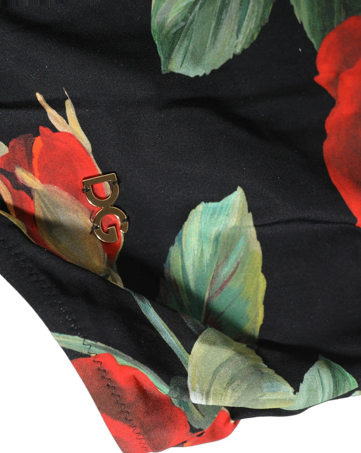 Dolce &amp; Gabbana Sample Sale | Dolce &amp; Gabbana Black Floral Print One Piece Swimsuit Swimwear - | Designer outlet