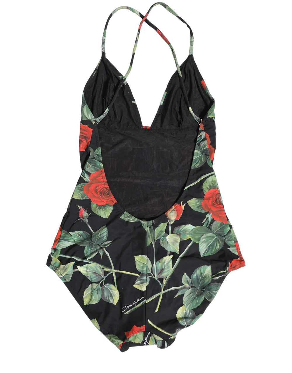 Dolce & Gabbana Sample Sale | Dolce & Gabbana Black Floral Print One Piece Swimsuit Swimwear - | Designer outlet