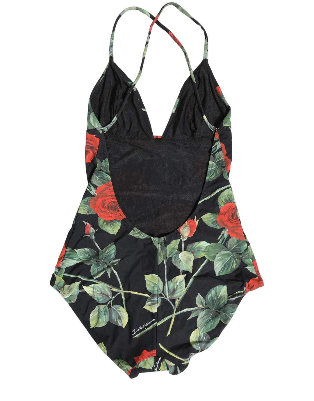 Dolce &amp; Gabbana Sample Sale | Dolce &amp; Gabbana Black Floral Print One Piece Swimsuit Swimwear - | Designer outlet