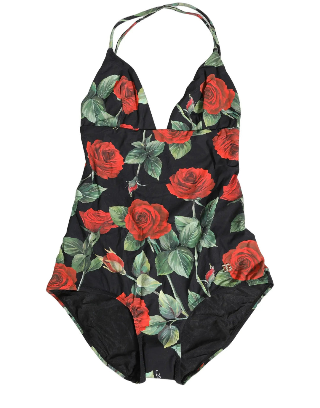 Dolce &amp; Gabbana Sample Sale | Dolce &amp; Gabbana Black Floral Print One Piece Swimsuit Swimwear - | Designer outlet