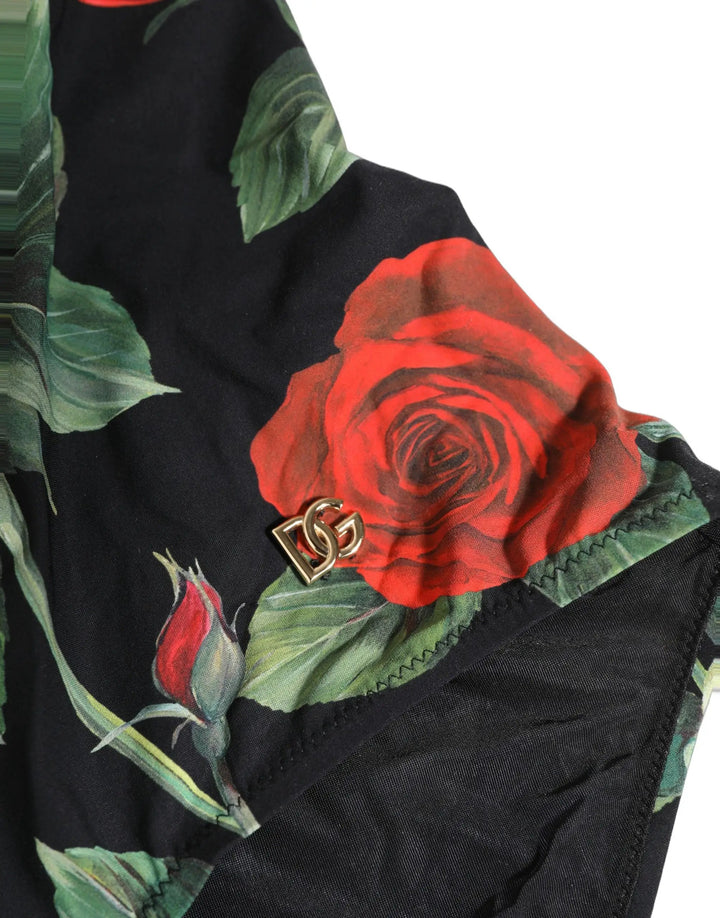 Dolce &amp; Gabbana Sample Sale | Dolce &amp; Gabbana Black Floral Print One Piece Swimsuit Swimwear - | Designer outlet