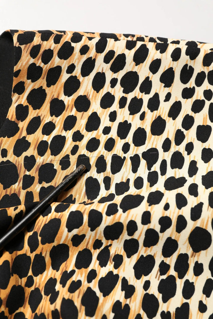 Dolce &amp; Gabbana Brown Leopard Print Silk Sheath Midi Dress