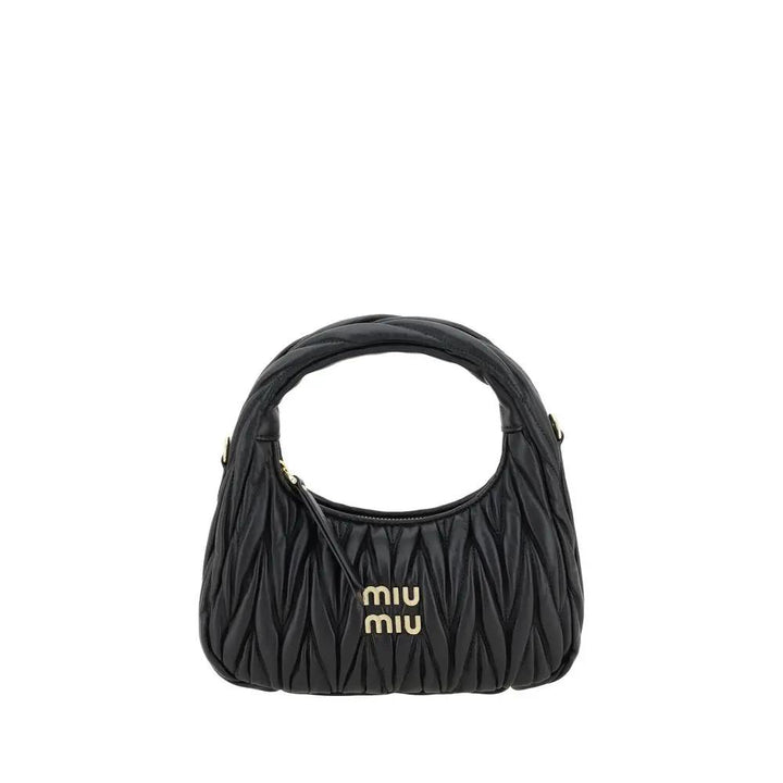Miu Miu Black Calf Leather Bos Taurus Handbag