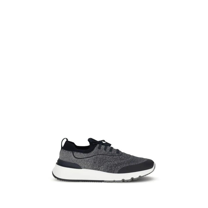 Brunello Cucinelli Gray Cotton Athletic Sneakers