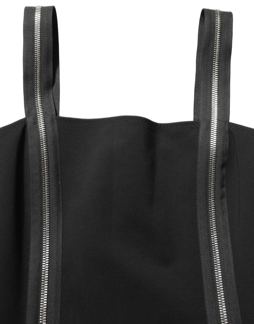 Dolce &amp; Gabbana Black Sleeveless Front Zipper Midi Dress